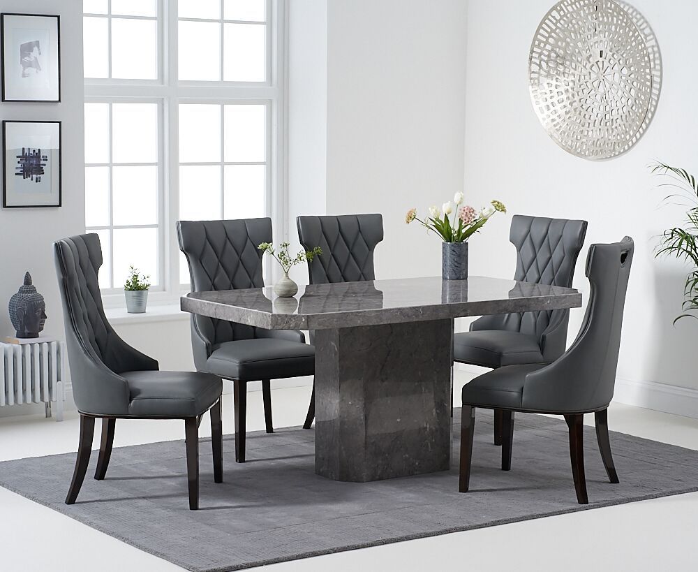 Grey Marble Dining Table With 6 Modern, Modern Grey Dining Table