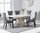 White marble grey veining dining table with 6 chairs set