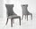 Round grey marble dining table with 4 chairs