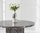 Round grey marble dining table and 4 black gloss chairs