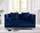 Deep blue 2 seater velvet sofa