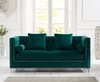Classic green velvet 3 seater sofa