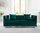 Classic green velvet 4 seater sofa