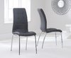 Modern grey faux leather dining chairs - Pair