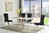 160cm White Ceramic Dining Table and 6 Black Chairs Set