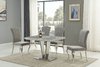 Grey marble / stainless steel dining table and 4 grey chairs