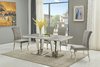 Grey marble / stainless steel dining table and 6 chairs