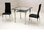Small square clear / black glass dining table and 2 chairs set