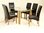 Glass dining table and 6 chairs clear large set oak wood finsh set