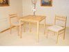 Small square solid rubberwood dining table & 2 chairs set