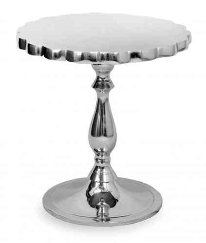 Round side lamp table polished aluminium -ref 5