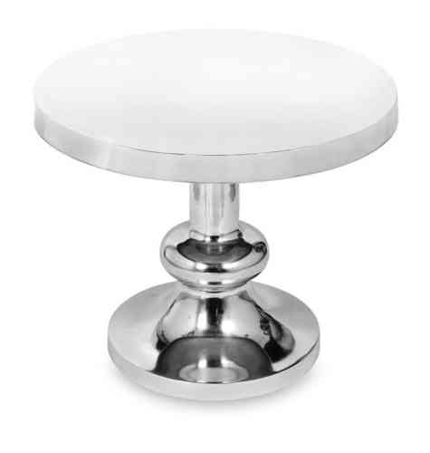 Round side lamp table polished aluminium -ref 6