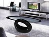 Black Oval Glass Coffee table High Gloss Base