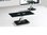 Black glass coffee table with X chrome base
