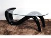 Large Glass Coffee Table With Black High Gloss Base