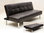 Faux leather 3 seater sofa bed brown black