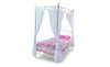 Kids single metal 4 poster bed frame finished in white