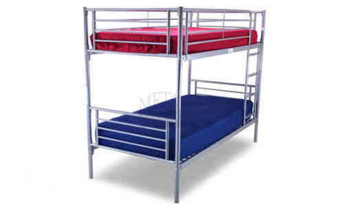 Silver 3ft kids metal bunk bed with slats