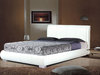 White faux leather bed in double or king