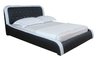 Black & white faux leather bed frame double, king