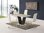 Grey high gloss glass dining table and 4 white chairs set