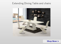 Extending dining table and chairs