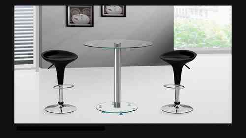 Clear Glass Bar Table and Stools