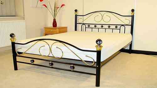 Black and Gold Double Metal Bed