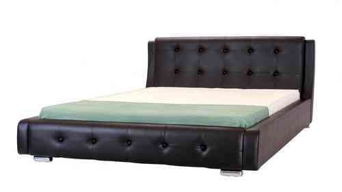 Modern Black Faux Leather Bed