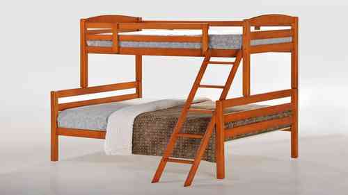 Single top Double Bottom Wooden Bunk Bed