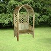 Curved Roof Wooden Garden Arbour Bench