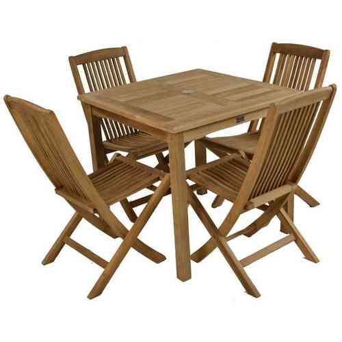 Teak 4 Seater Garden Table and Chair Set