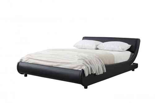 Black Faux Leather Double Bed