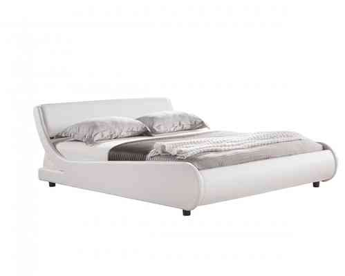 White Faux Leather Bed
