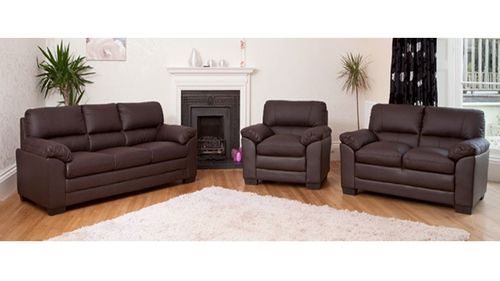 Leather sofa 1+2+3 seater in Black, Brown, Cream