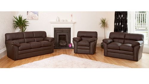 Leather Sofa in Brown, Black or Cream
