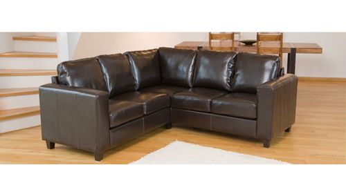 Leather Corner Sofa in Black, Brown, Ivory, Red