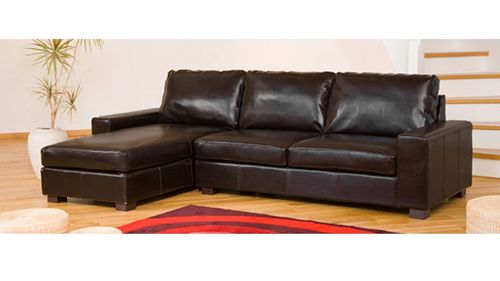 Leather Corner sofa in Black, Brown, Cream, Red