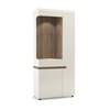 White high gloss wide tall display cabinet RH