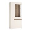 White high gloss wide tall display cabinet LH