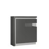 Grey high gloss 2 door cabinet with glass front RH