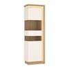 Tall Narrow white high gloss oak finish cabinet LH