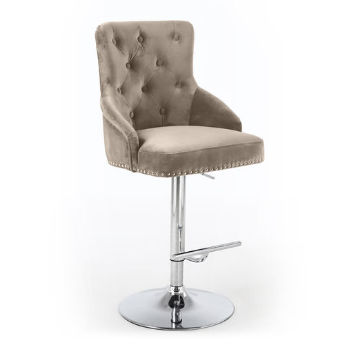 Mink brushed velvet chaise bar stool