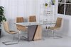 Clear glass dining table and 6 brown chairs