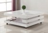 White high gloss and stainless steel coffee table