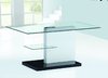 Clear glass white and black high gloss coffee table
