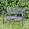 Black with silver metal garden bench