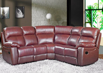 Chestnut leather corner sofa