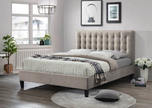 Champagne fabric kingsize bed