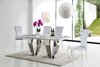 Grey marble dining table and 6 velvet chairs